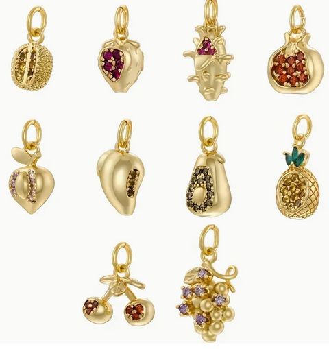 Gold Assorted Fruit Charms