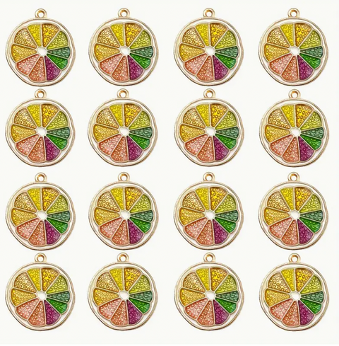 Colorful Citrus Fruit Slice Charm