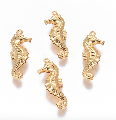 Seahorse Charm Gold