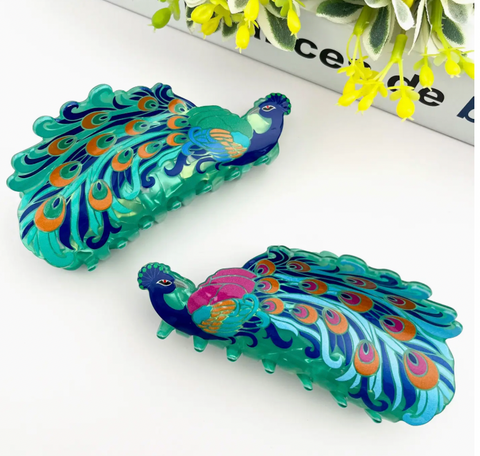 Peacock Hari Claw Clip