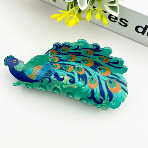 Peacock Hari Claw Clip