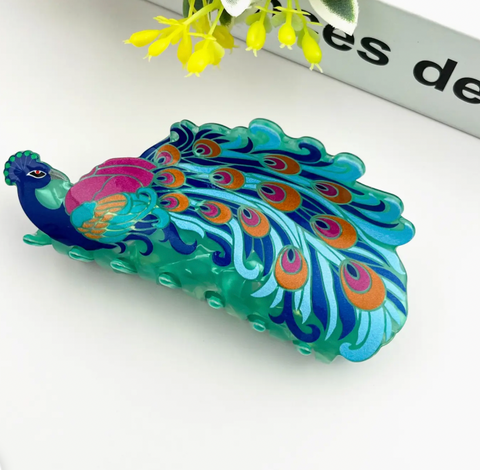 Peacock Hari Claw Clip