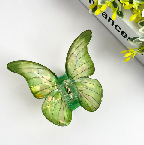 Green Butterfly Claw Clip