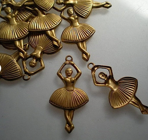 Brass Ballerina Charm