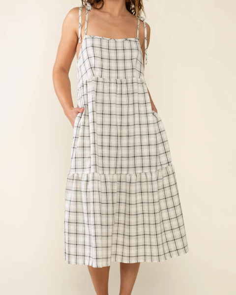 Luca Plaid Tie Strap Dress