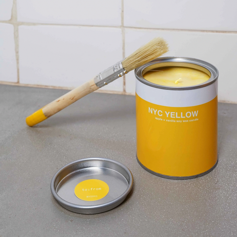 New York Yellow Paint Can Candle- Apple+Vanilla