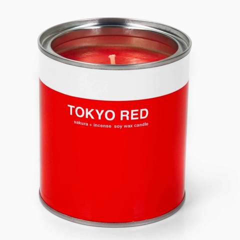 Tokyo Red Paint Can Candle- Sakura + Incense