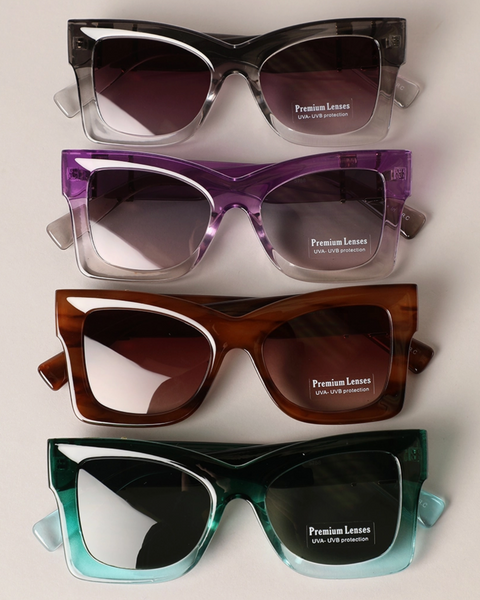 Chunky Semi-Transparent Frame Sunglasses