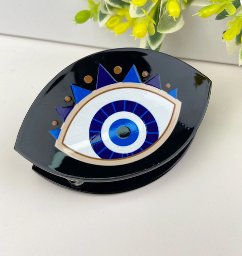 Black Evil Eye Claw Clip