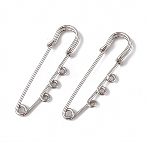Silver Clothes Pin Broach Charm Base
