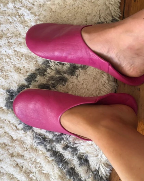 Moroccan Leather Babouche Slipper Slide-on Shoes