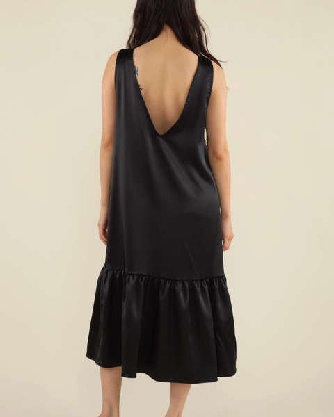 The Effie Boatneck Shift Satin Dress- Plus Size