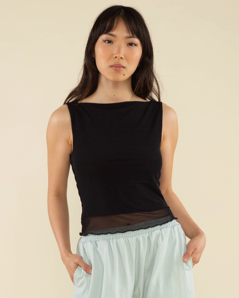 The Russ Boatneck Lined Mesh Tank