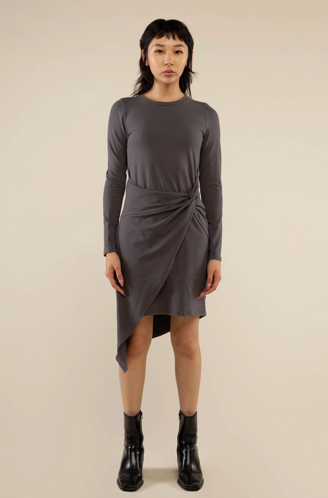 The Terra Asymmetrical Long Sleeve Twist Dress- Options