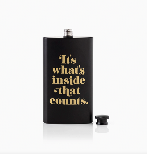 Brass Monkey It's What's Inside That Counts Pocket Flask