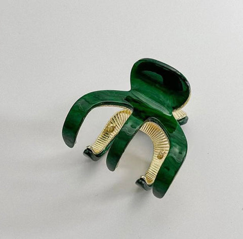Green and Gold Simple Hair Claw Clip