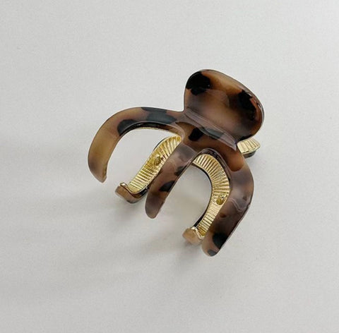 Brown and Gold Simple Hair Claw Clip