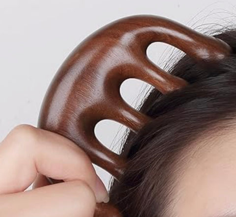 Wooden Massage Comb with Wide Tooth/ Scalp Massager-Options