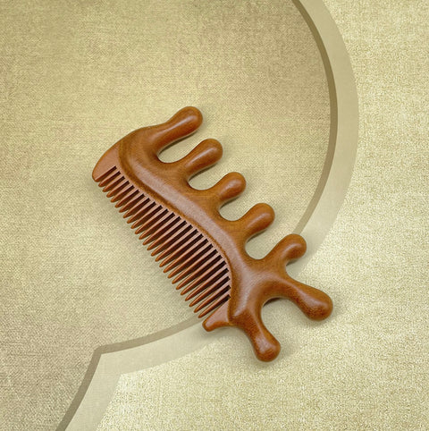 Wooden Massage Comb with Wide Tooth/ Scalp Massager-Options