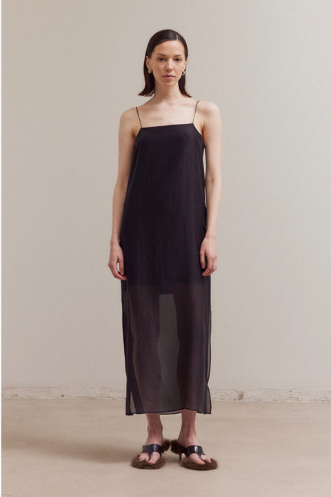 Spaghetti Strap Sheer Maxi Dress