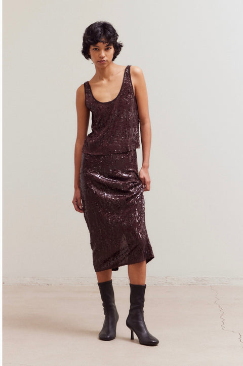 Round Neck Sequin Tank Top