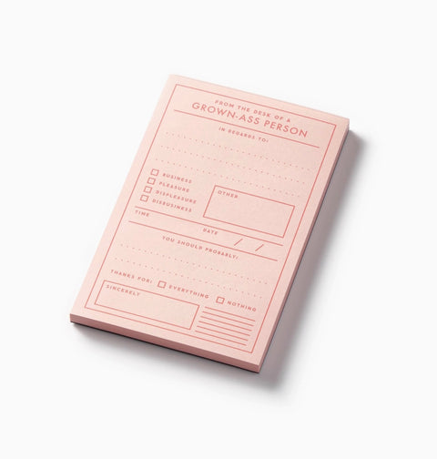 Brass Monkey Grown-Ass Person Memo Pad