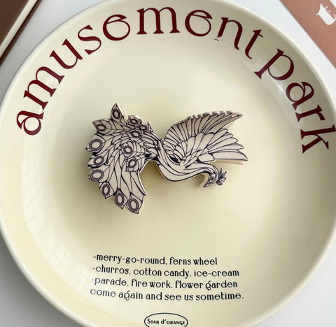 Peacock Hair Claw Clip