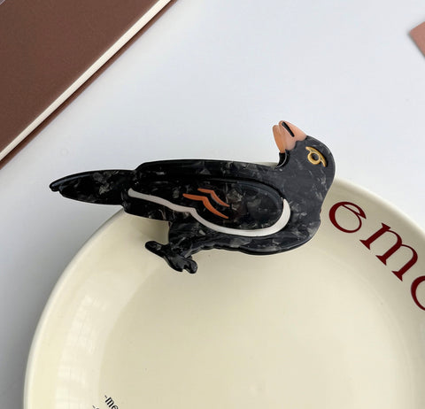 Crow Bird Hair Claw Clip