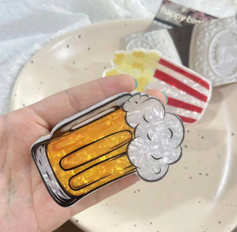 Beer Mug Hair Claw Clip