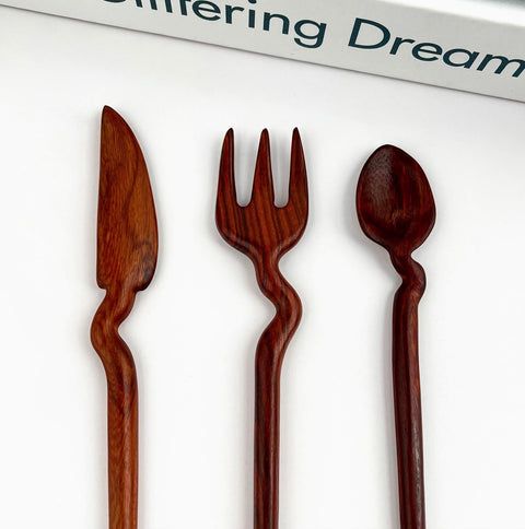 Silverware Wooden Hair Pin/Stick -Options