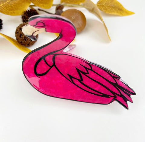 Flamingo Hair Claw Clip