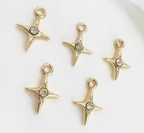 Twinkle Star Rhinestone Gold Charm