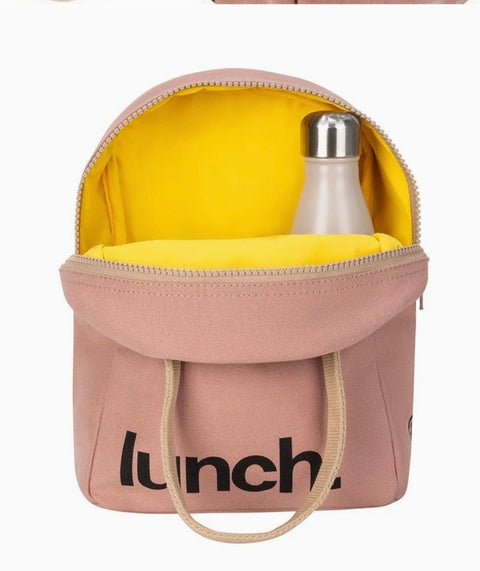 Zipper Lunch Bag - 'lunch' Mauve / Pink