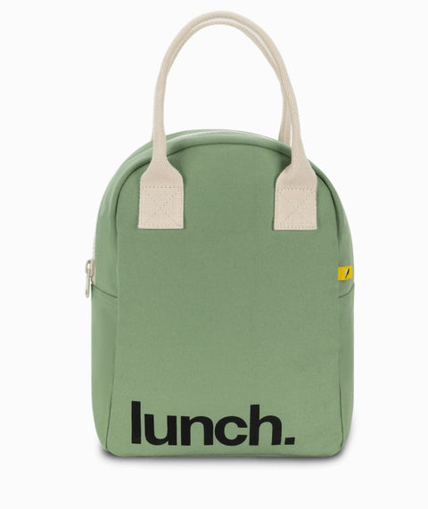 Zipper Lunch Bag - ‘Lunch’ Moss