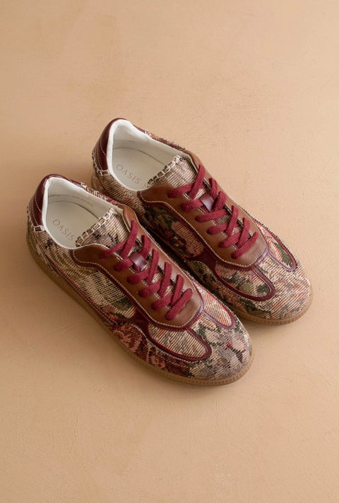The Dalia | Mauve Tapestry Lace Up Sneaker