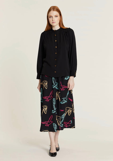 Colorful Bird Embroidery Skirt