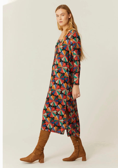 Patchwork Print Maxi Dress