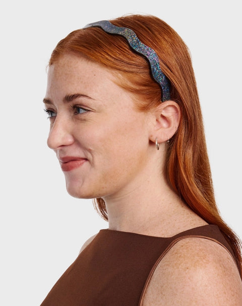 Wavy Headband in Dark Sparkle