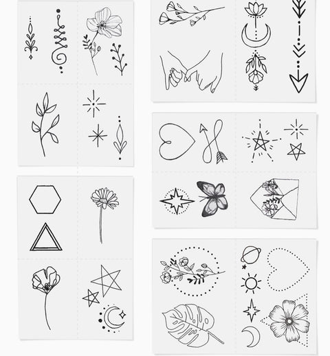 INKED By Dani- Fine Line Temporary Tattoo Pack