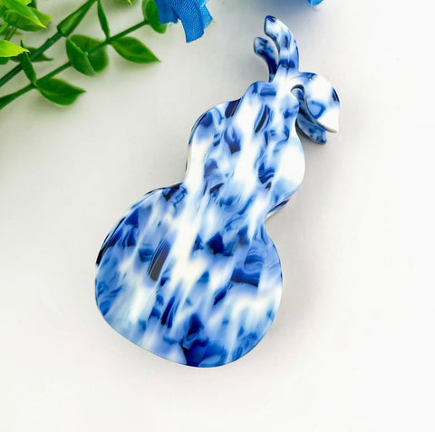 Blue and White Porcelain Gourd Hair Claw Clip