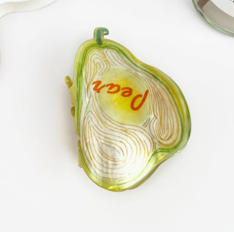 Fruit Slice Hair Claw Clip- Pear