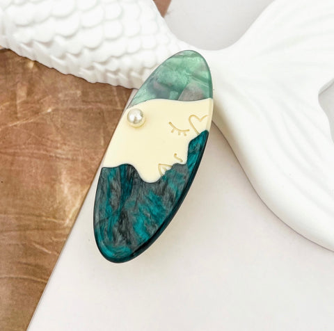 Monet Garden Portrait Minimalist Small Hair Clip- options