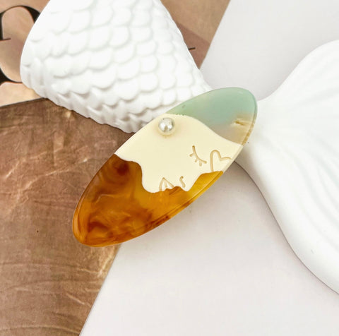 Monet Garden Portrait Minimalist Small Hair Clip- options