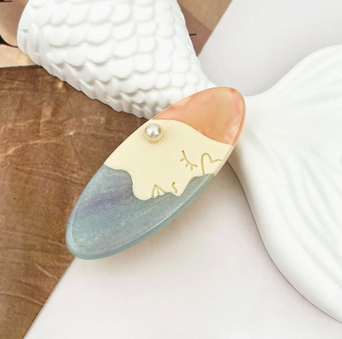 Monet Garden Portrait Minimalist Small Hair Clip- options