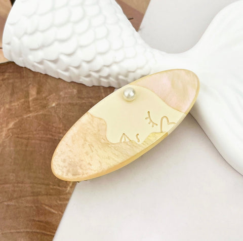 Monet Garden Portrait Minimalist Small Hair Clip- options