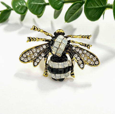 Rhinestone Bee Statement Ring