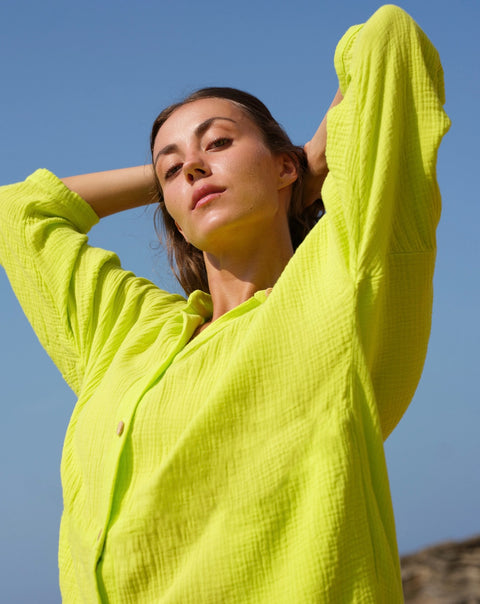 Cotoner Relaxed Shirt Dress in Organic Cotton Muslin