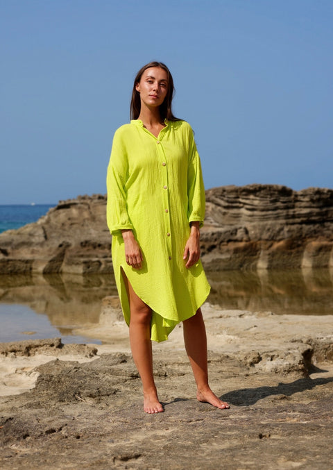 Cotoner Relaxed Shirt Dress in Organic Cotton Muslin
