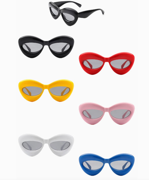 Oversized Unique Shape Retro Sunglasses - options