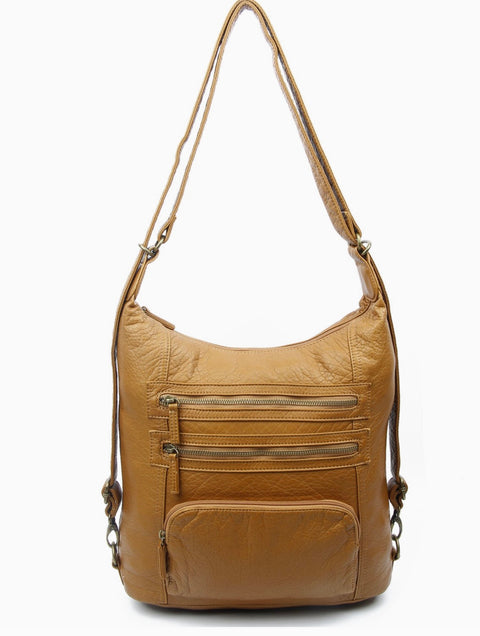 The Soft Vegan Leather Lisa Convertible Backpack Crossbody